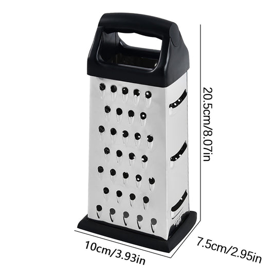 Four-Sided Box Grater, Stainless Steel with Fine, Medium and Coarse Faces and Comfort Handle - Image 2