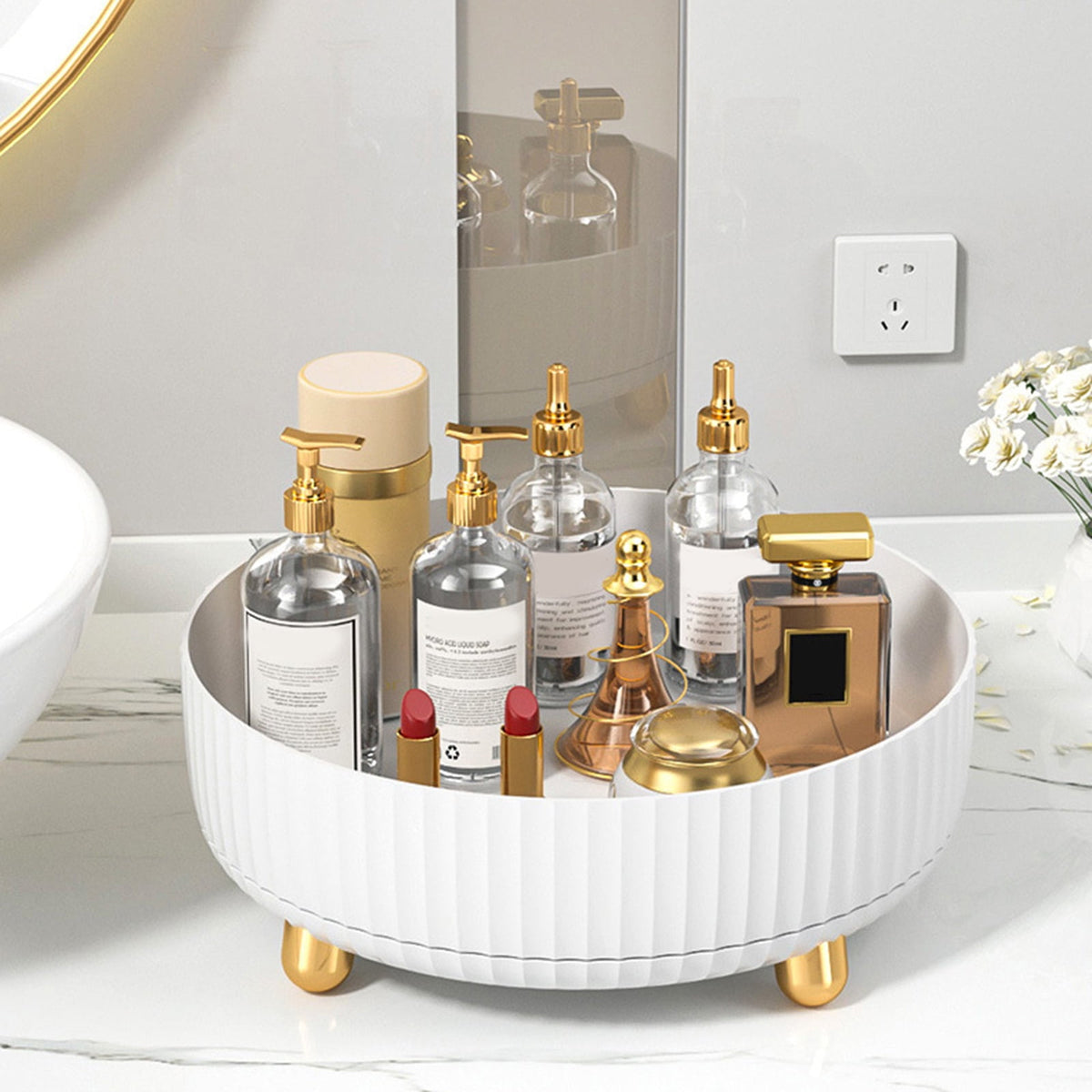 Lazy Susan Turntable, 8.6 Inch Rotating Plastic Organizer for Cabinets and Countertops - Image 6