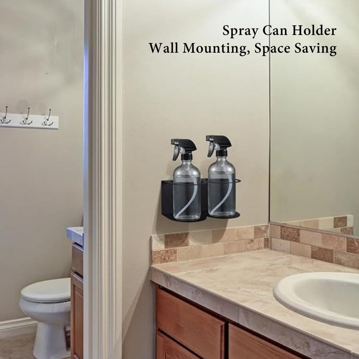 Wall-Mounted Spray Can Holder, 2-Pack Metal Bottle Rack for Pantry, Utility Room and Garage - Image 4
