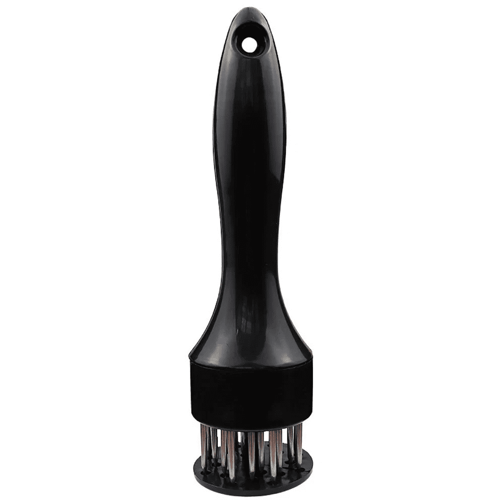 Needle Meat Tenderizer with 21 Stainless Steel Blades and Retracting Guard, Black