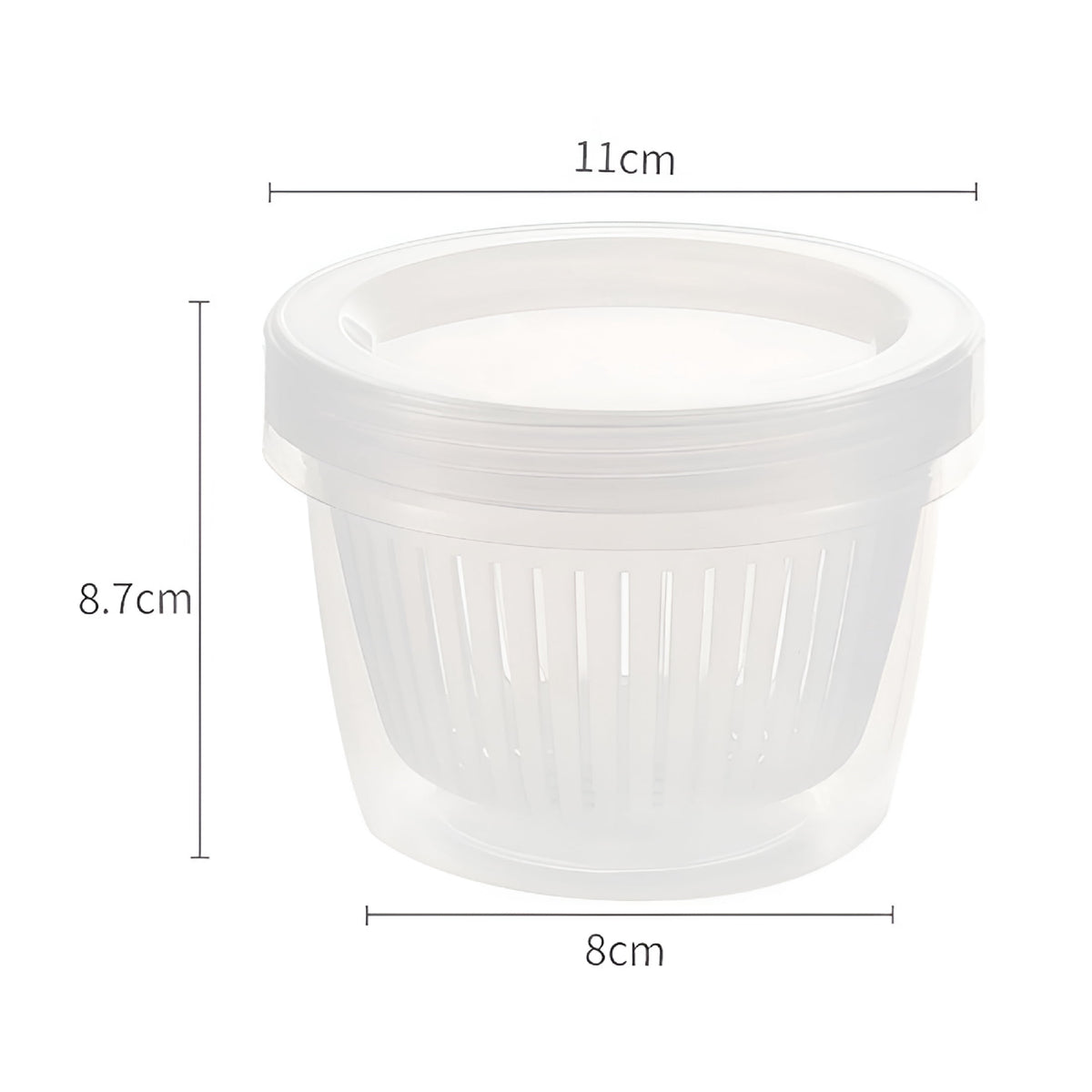 Round Produce Saver Container for Onion, Garlic and Ginger, Clear with Screw Lid - Image 2