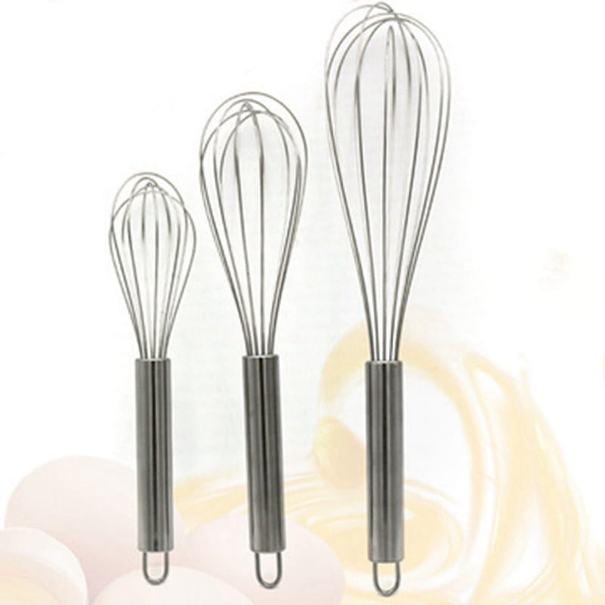 Balloon Whisk Set of 3, Stainless Steel, 8, 10 and 12 Inch - Image 3