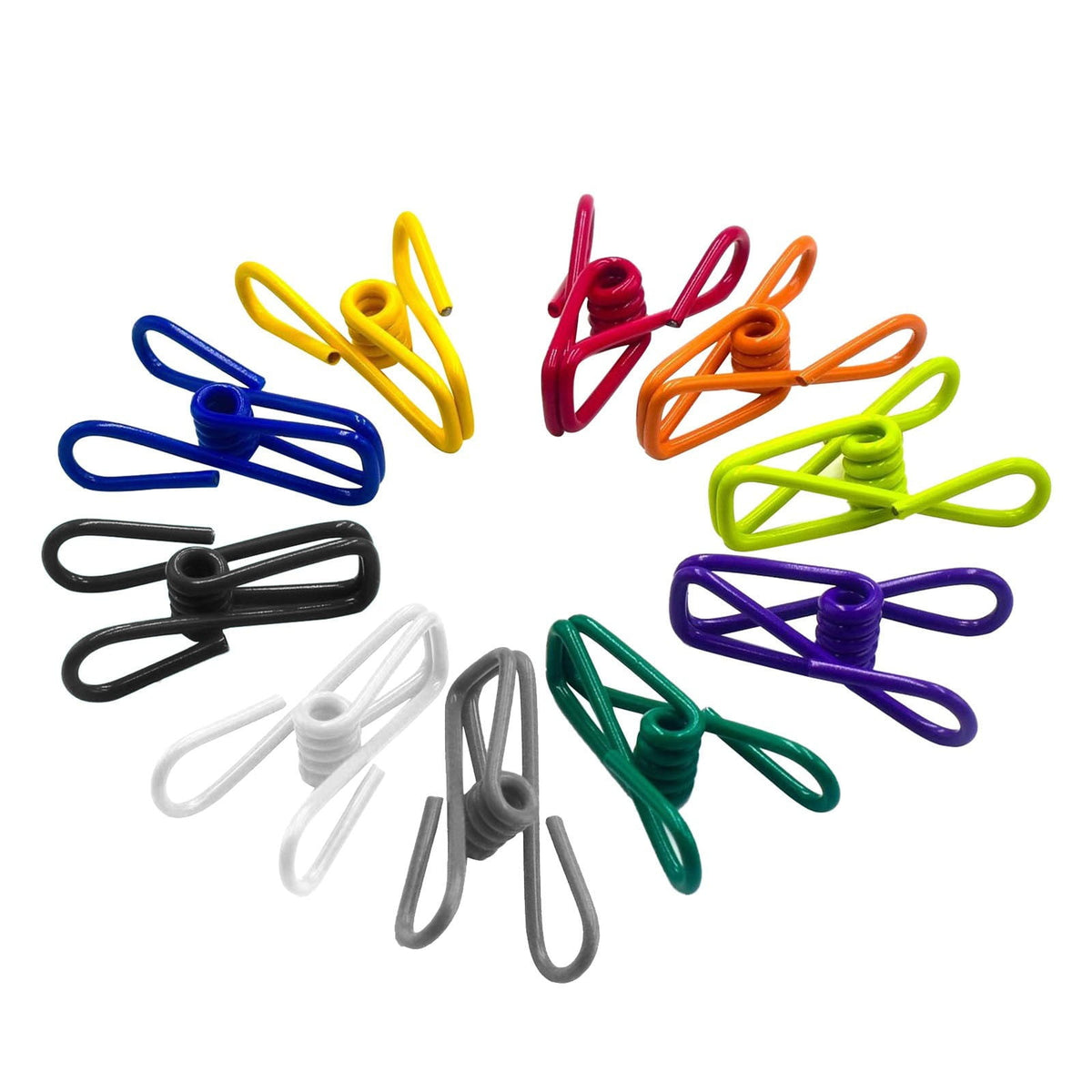 Chip Bag Clips, 10-Pack Coated Steel Food Sealing Clips, Assorted Colors, 1.97 Inch