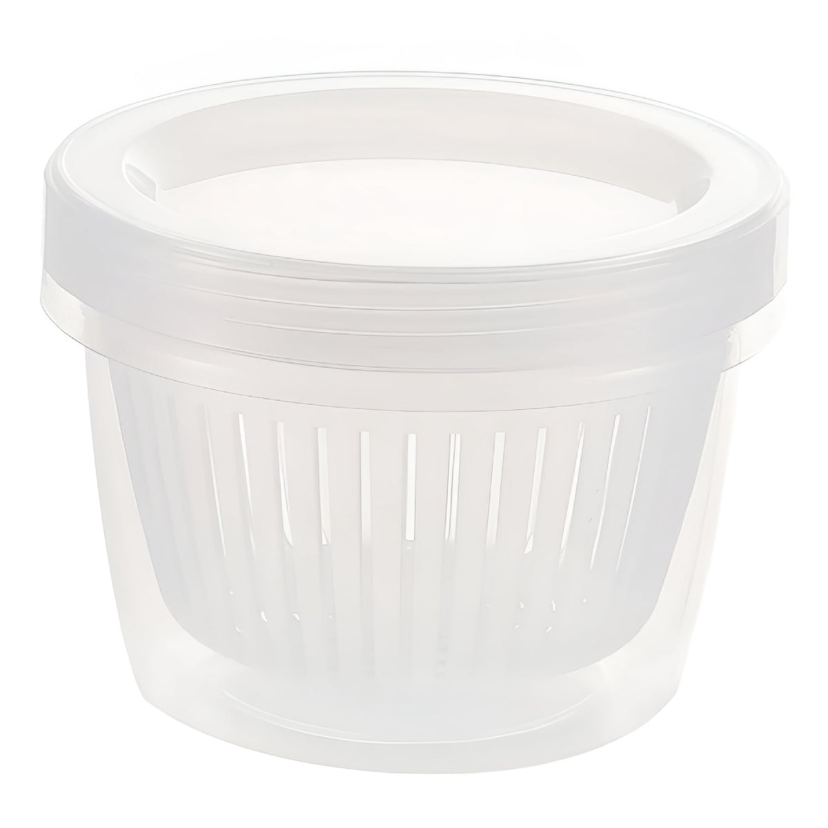 Round Produce Saver Container for Onion, Garlic and Ginger, Clear with Screw Lid