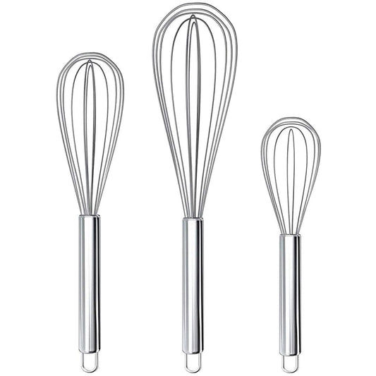 Balloon Whisk Set of 3, Stainless Steel, 8, 10 and 12 Inch