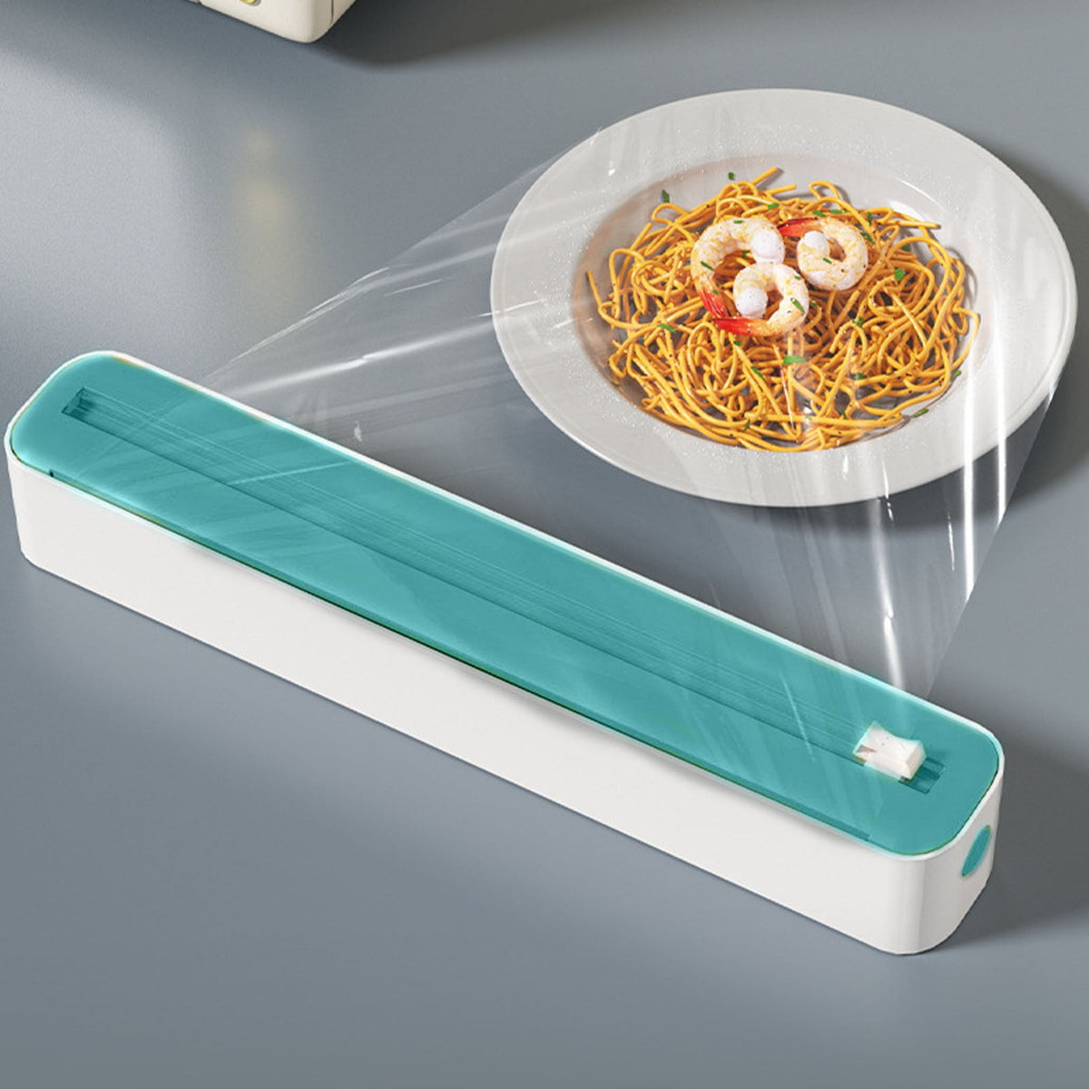 Plastic Wrap Dispenser with Cutter, Wall-Mounted Cling Film and Foil Cutter Box - Image 4