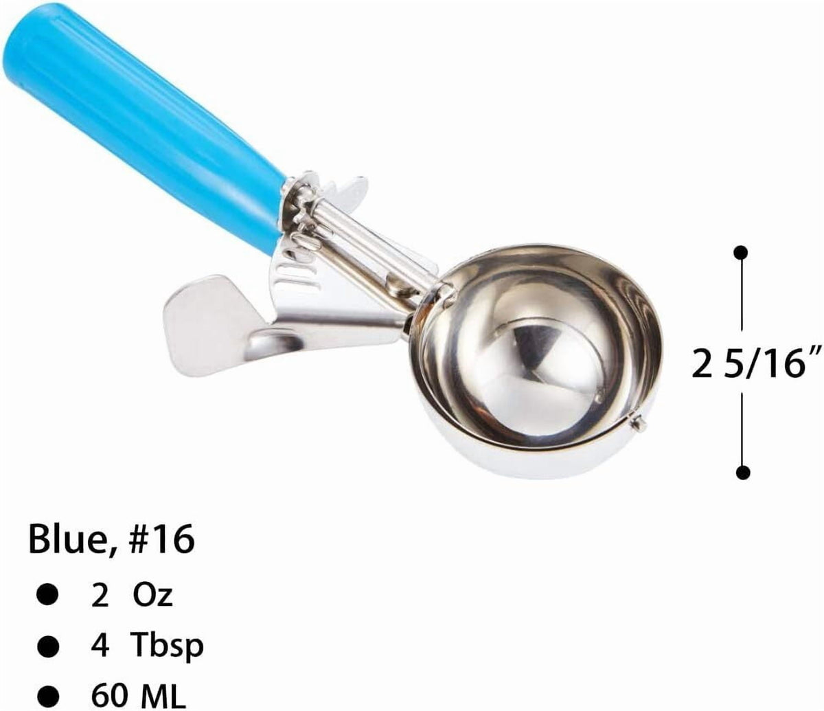 Portion Scoop, 2 oz Stainless Steel Disher with Blue Handle for Cookies, Cupcakes and Ice Cream - Image 3
