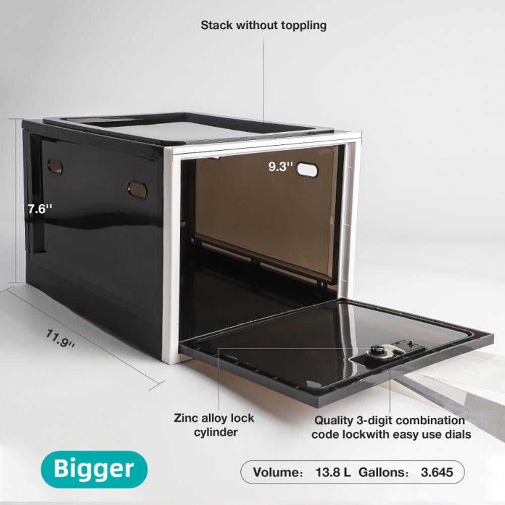 Lockable Clear Storage Box with 3-Digit Combination Lock, 11.9 x 9 x 7.6 Inch - Image 6
