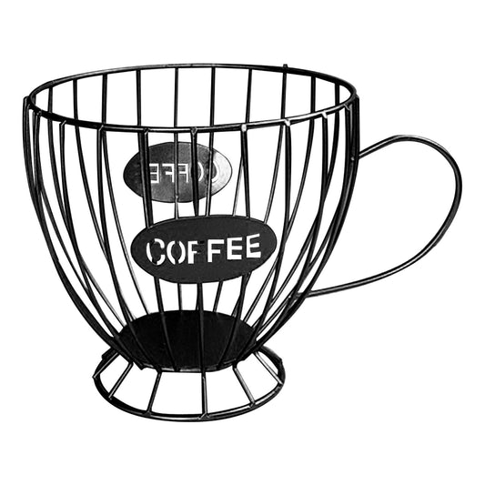 Coffee Pod Storage Basket, Black Wire Countertop Holder for Capsules and K-Cups
