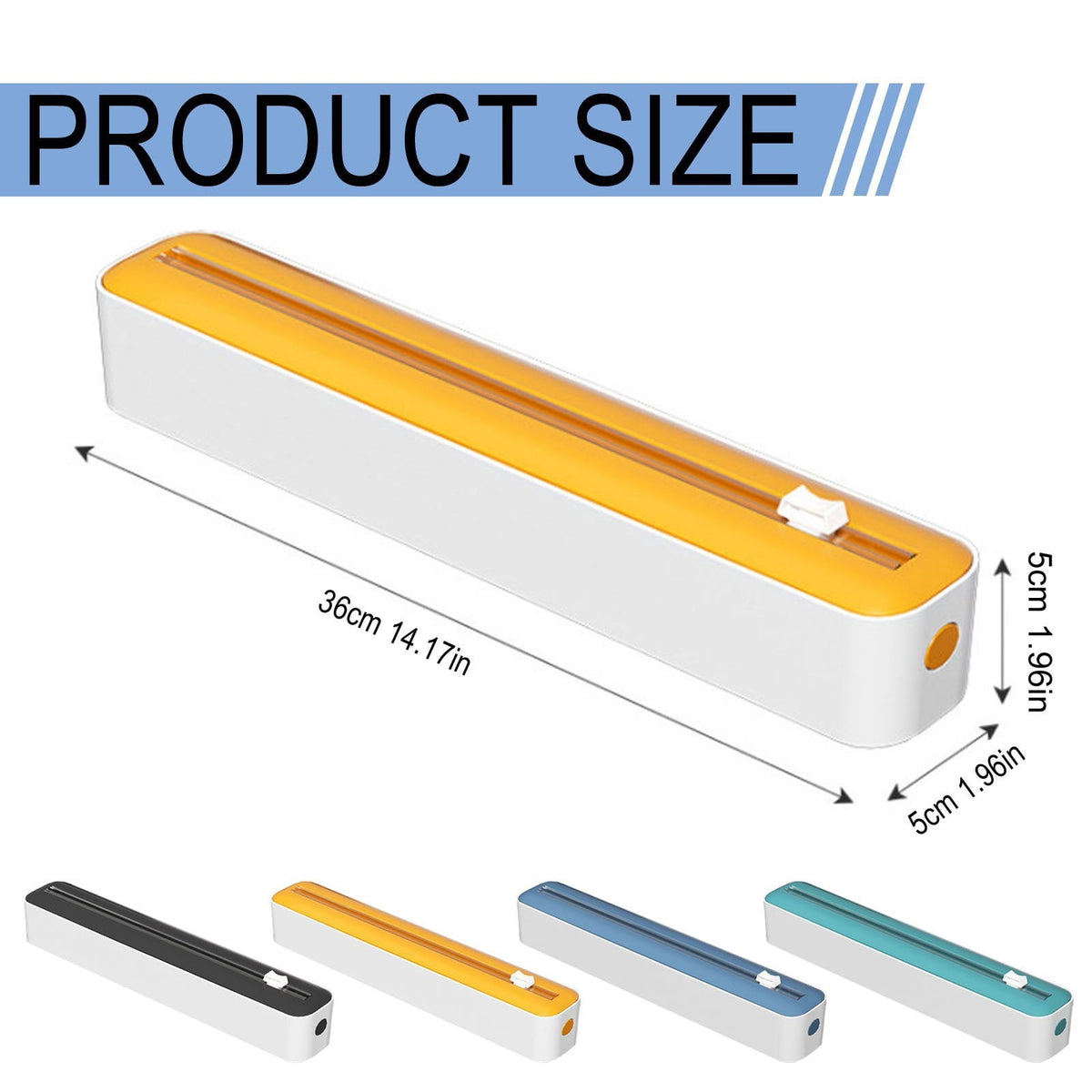 Plastic Wrap Dispenser with Cutter, Wall-Mounted Cling Film and Foil Cutter Box - Image 2