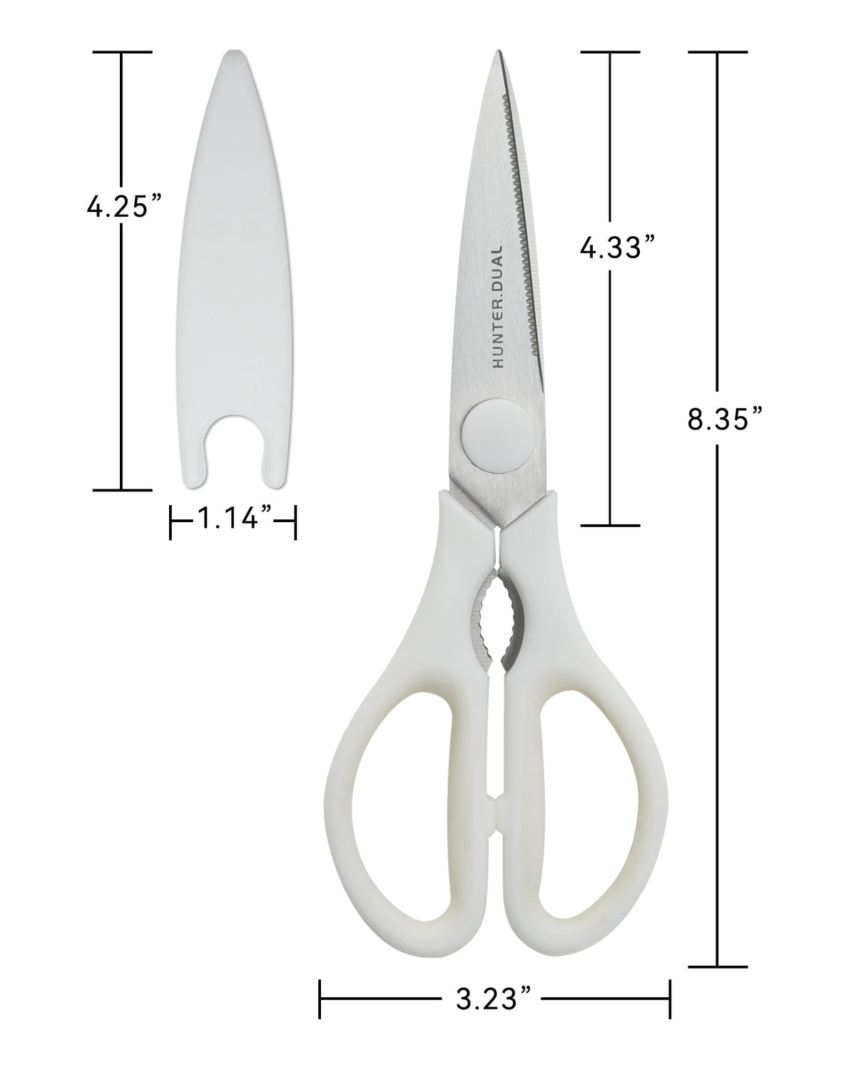 Heavy Duty Kitchen Shears, Come-Apart Poultry Scissors with Bottle Opener, 8.35 Inch, Cream - Image 3