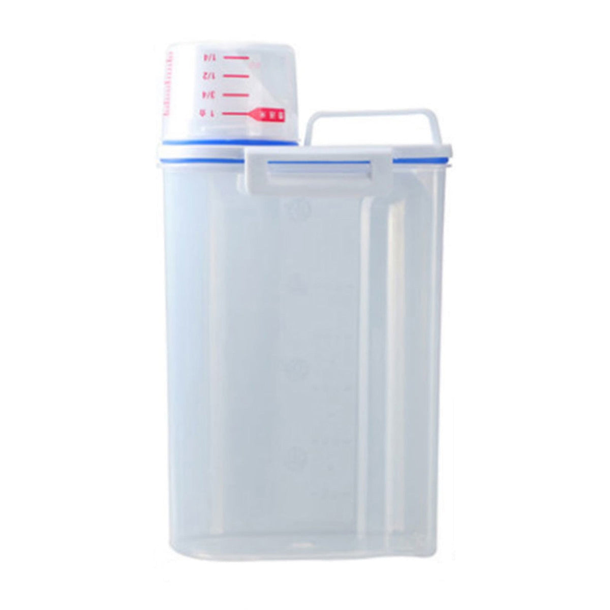 Airtight Flour and Rice Container, 5 lb Dry Food Bin with Measuring Cup and Handle