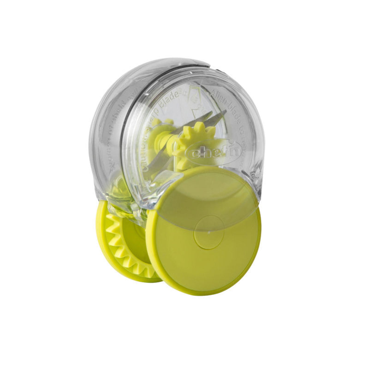 Rolling Garlic Chopper, Green Wheeled Mincer with Removable Blade Compartment