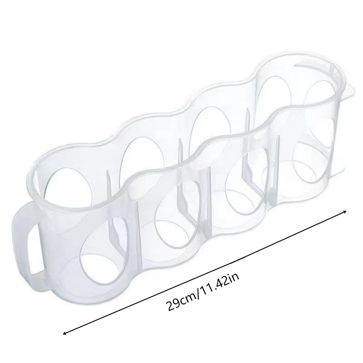 Refrigerator Can Organizer, Clear 4-Can Holder with Handle for Fridge Storage - Image 2
