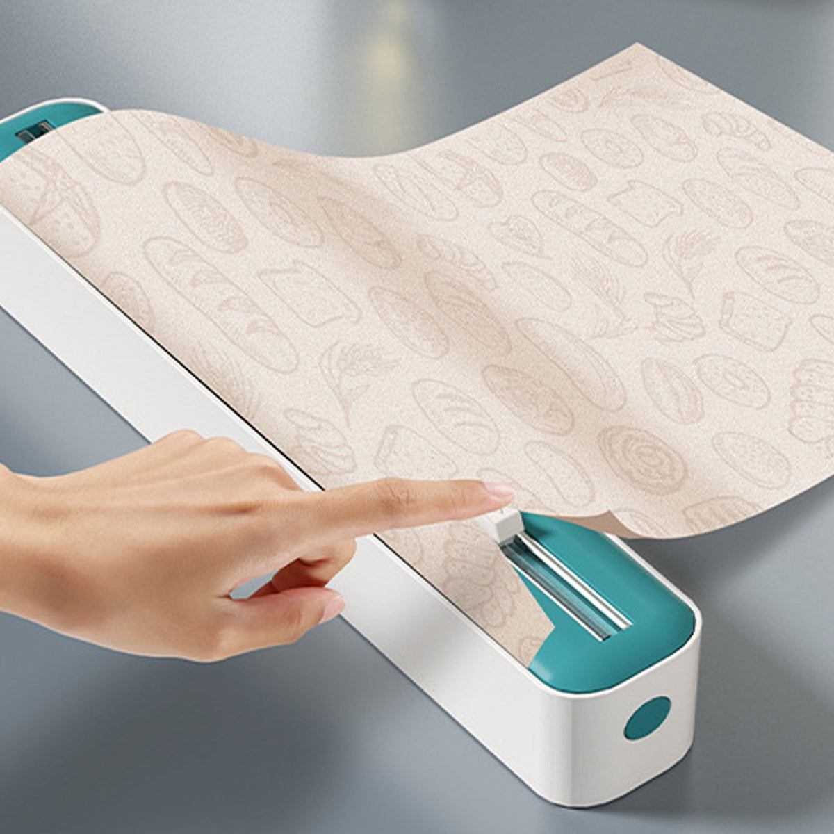 Plastic Wrap Dispenser with Cutter, Wall-Mounted Cling Film and Foil Cutter Box - Image 6