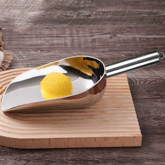 Stainless Steel Ice and Food Scoops, Set of 2, Small Scoop for Ice, Flour and Pet Food - Image 4