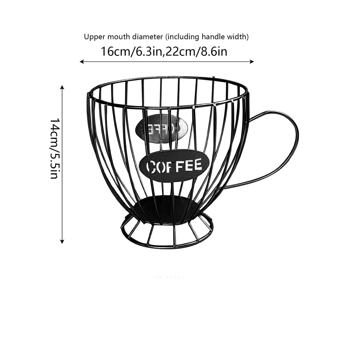 Coffee Pod Storage Basket, Black Wire Countertop Holder for Capsules and K-Cups - Image 3
