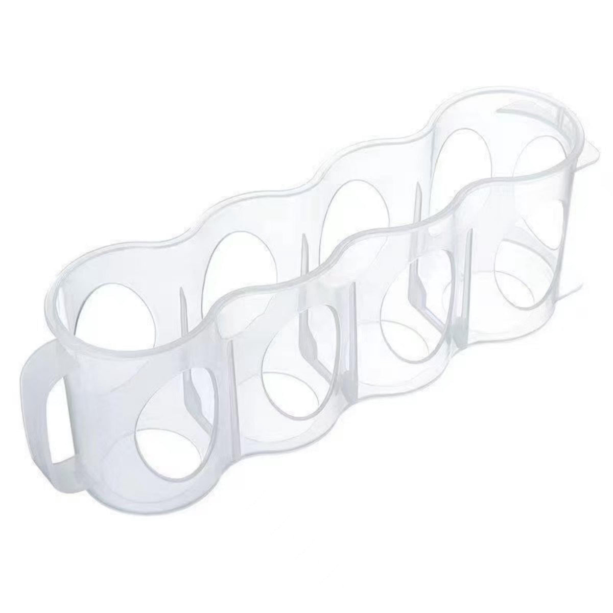 Refrigerator Can Organizer, Clear 4-Can Holder with Handle for Fridge Storage