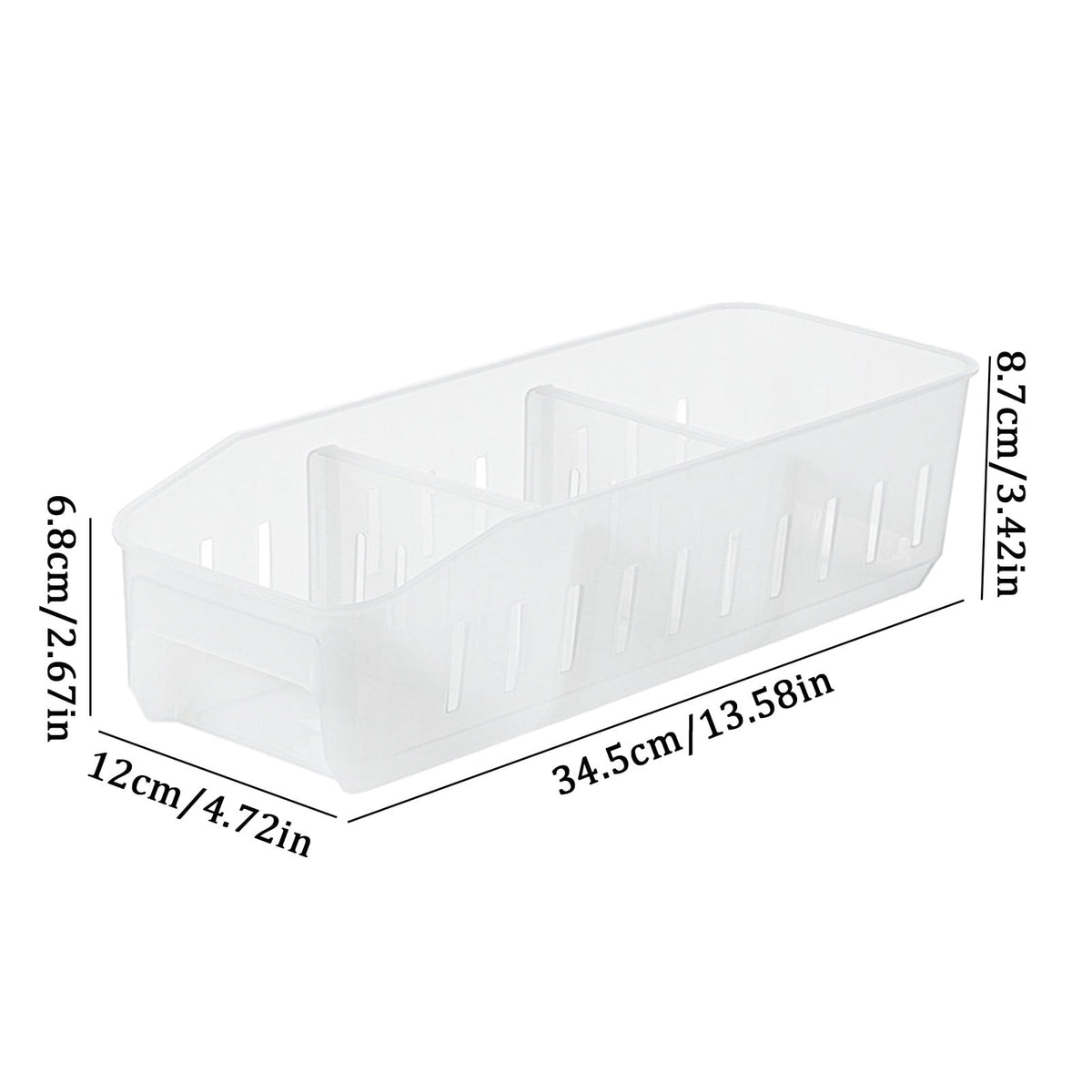Stackable Freezer and Pantry Organizer Bins with Removable Dividers and Handles - Image 2