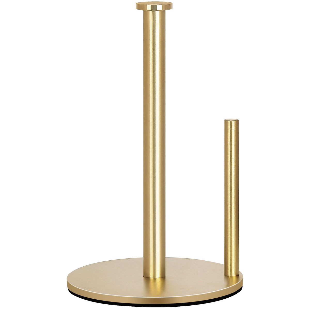Gold Paper Towel Holder, Stainless Steel Countertop Stand with Side Bar for Standard and Large Rolls