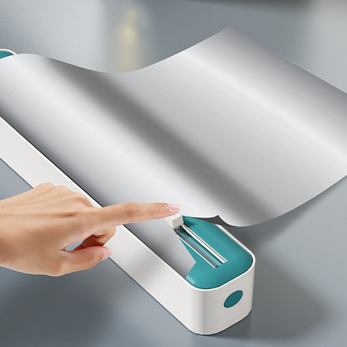 Plastic Wrap Dispenser with Cutter, Wall-Mounted Cling Film and Foil Cutter Box - Image 5