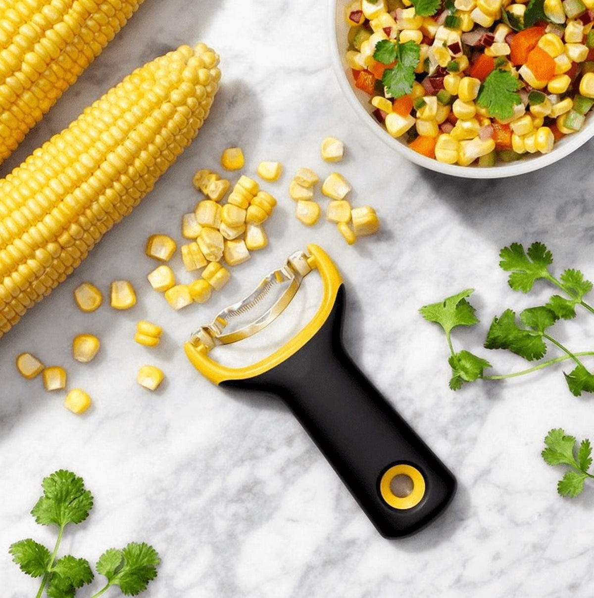 Corn Stripper with Stainless Steel Blade, Y-Peeler Shape Kernel Remover, Black - Image 4