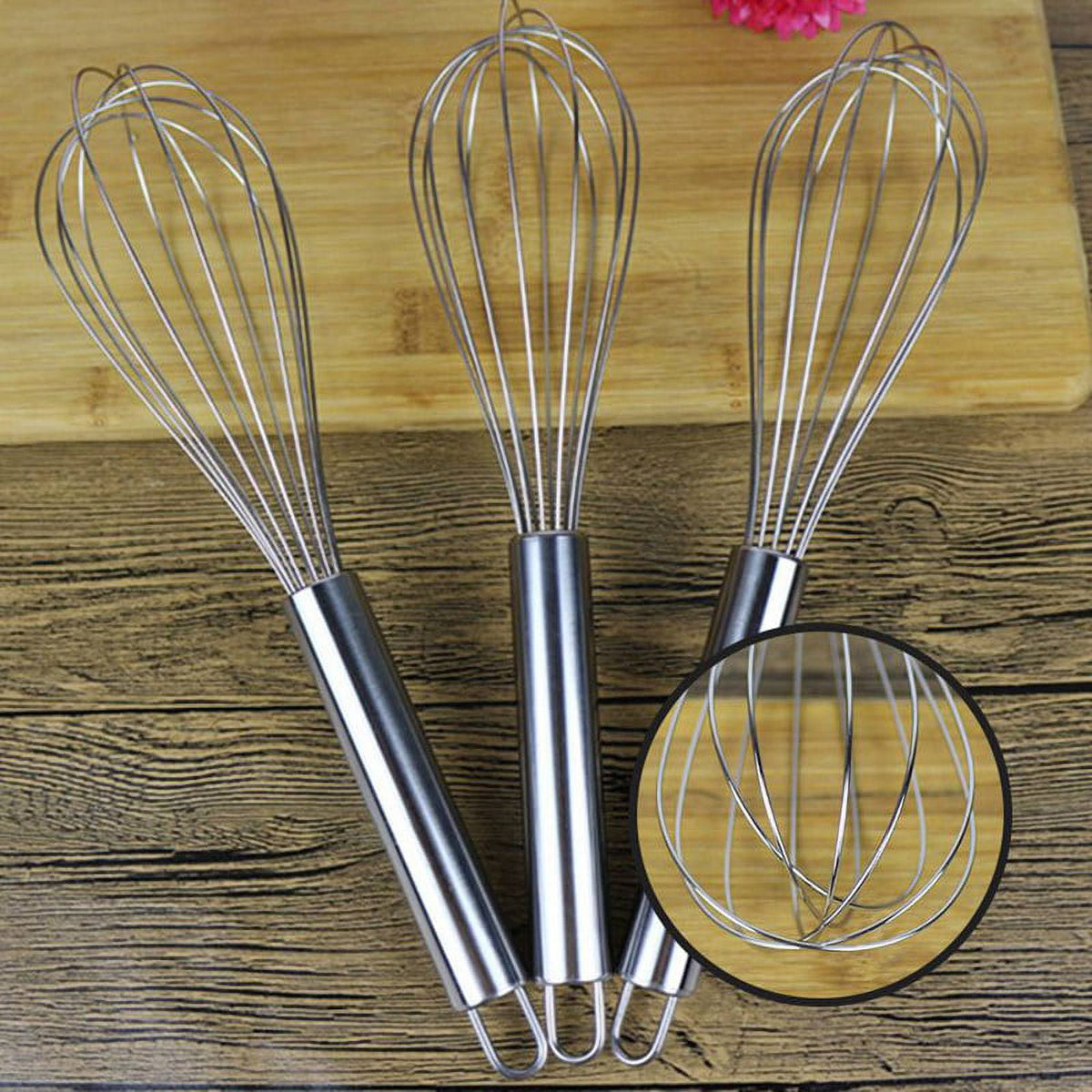 Balloon Whisk Set of 3, Stainless Steel, 8, 10 and 12 Inch - Image 4