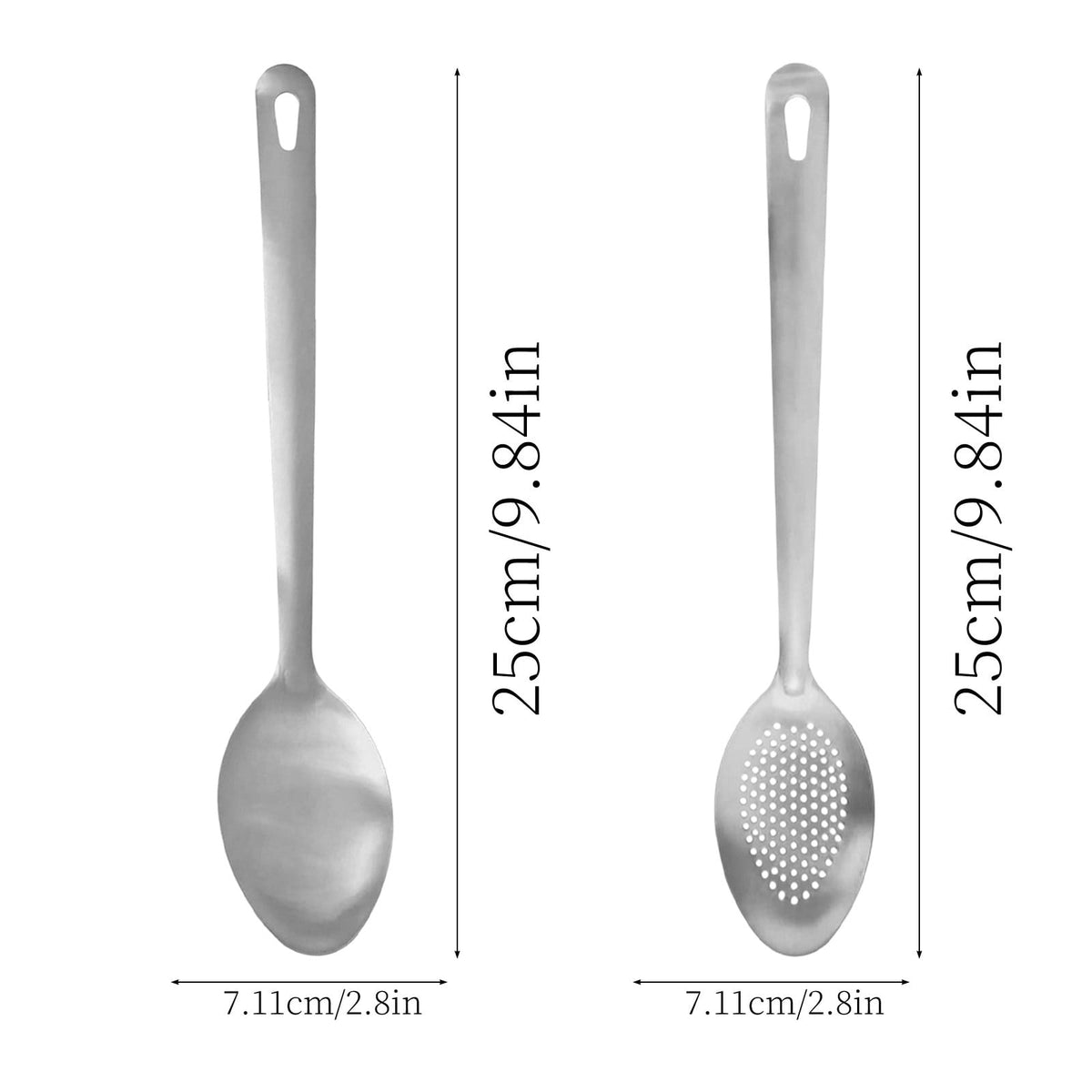 Stainless Steel Cooking Spoon, Solid Metal Serving and Stirring Spoon, 9.84 Inch - Image 3