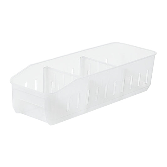 Stackable Freezer and Pantry Organizer Bins with Removable Dividers and Handles