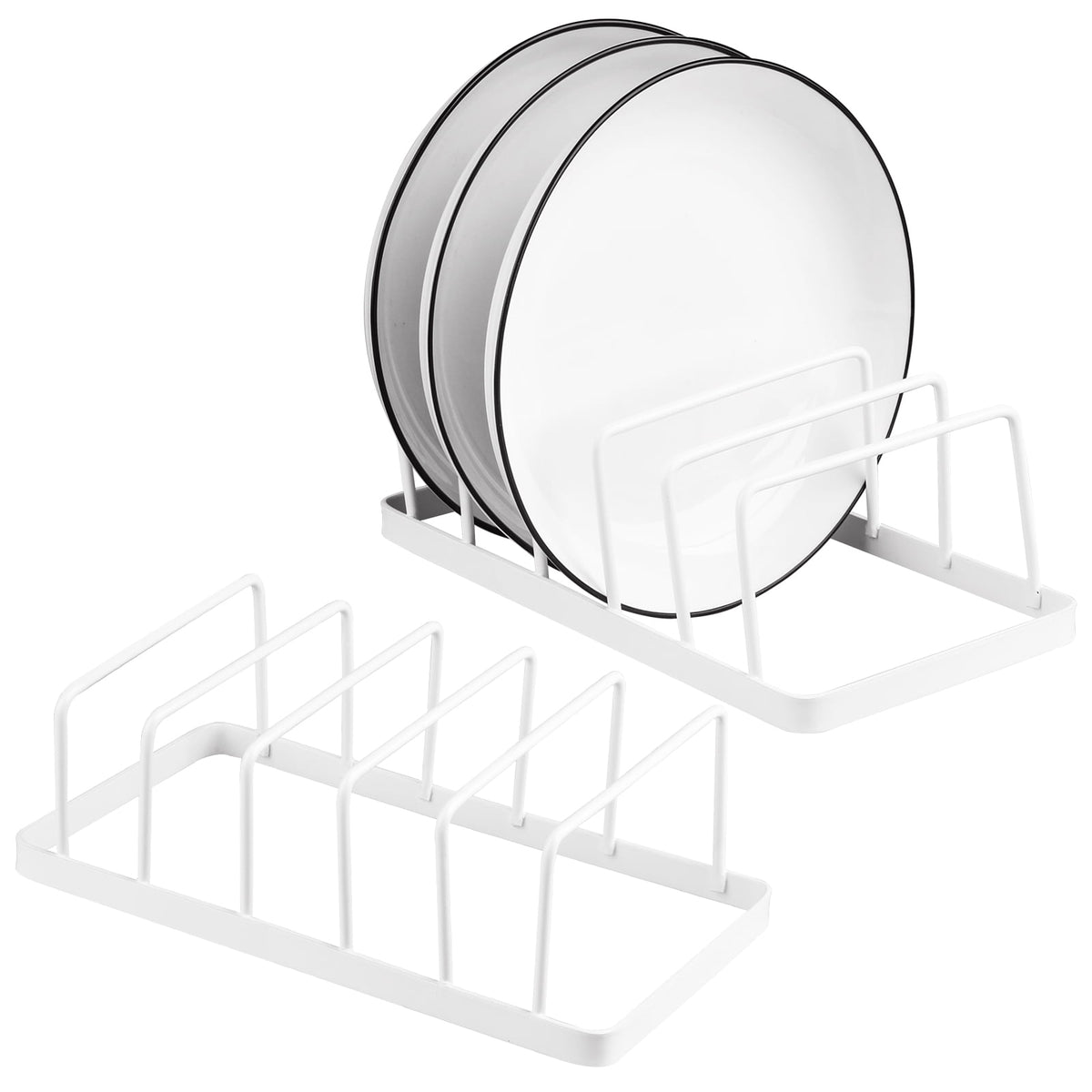 Pot Lid and Plate Rack, Alloy Steel Drying and Cabinet Organizer Stand, 2-Pack