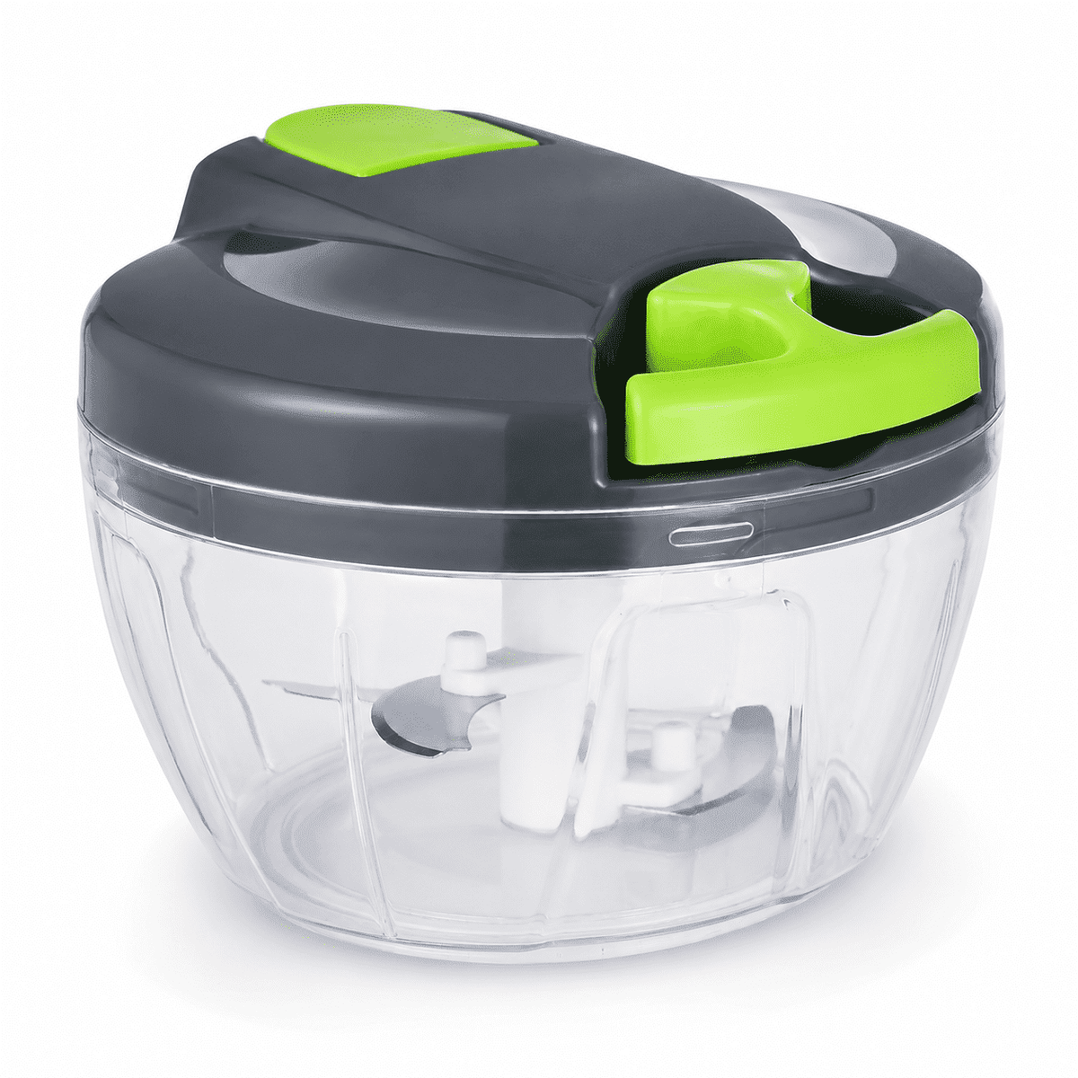 Pull-String Manual Food Chopper, 500 ml Vegetable and Garlic Mincer, Gray Green