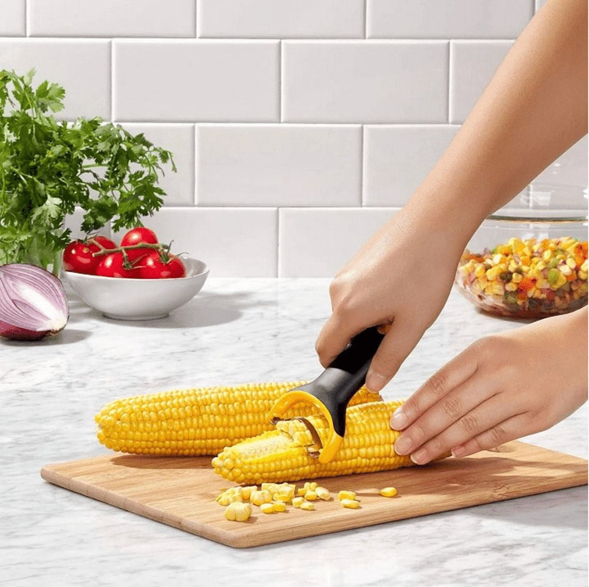 Corn Stripper with Stainless Steel Blade, Y-Peeler Shape Kernel Remover, Black - Image 3
